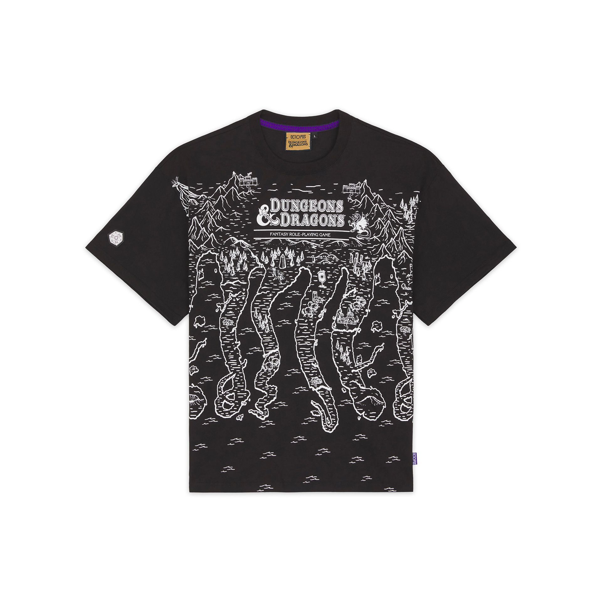 Dungeons Dragons Octopus Map Tee Tee Black
