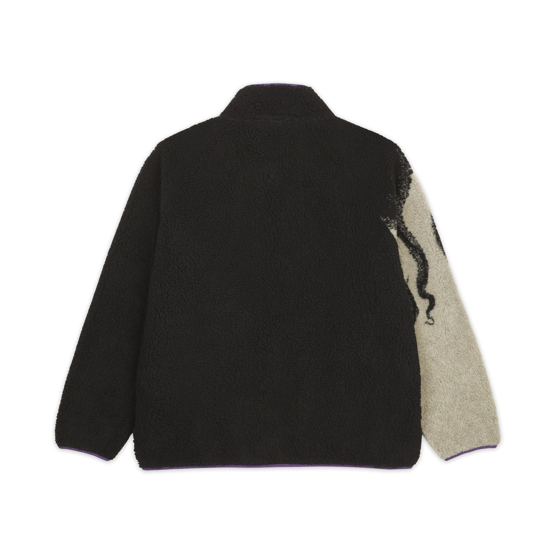 Octopus Side Sherpa Zip Neck - Zip Neck Black