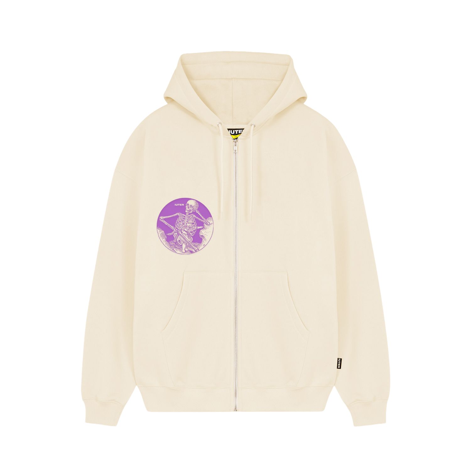 TIME FLIES ZIP HOODIE Zip Neck CREAM