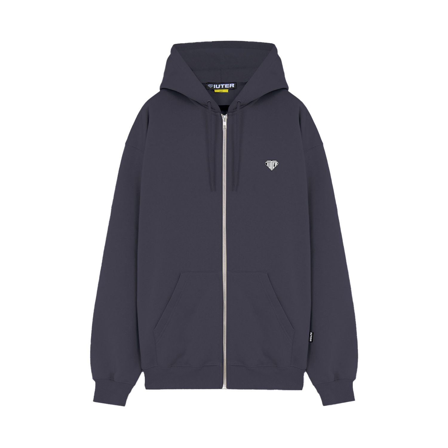 HEART LOGO ZIP HOODIE Zip Neck ASPHALT