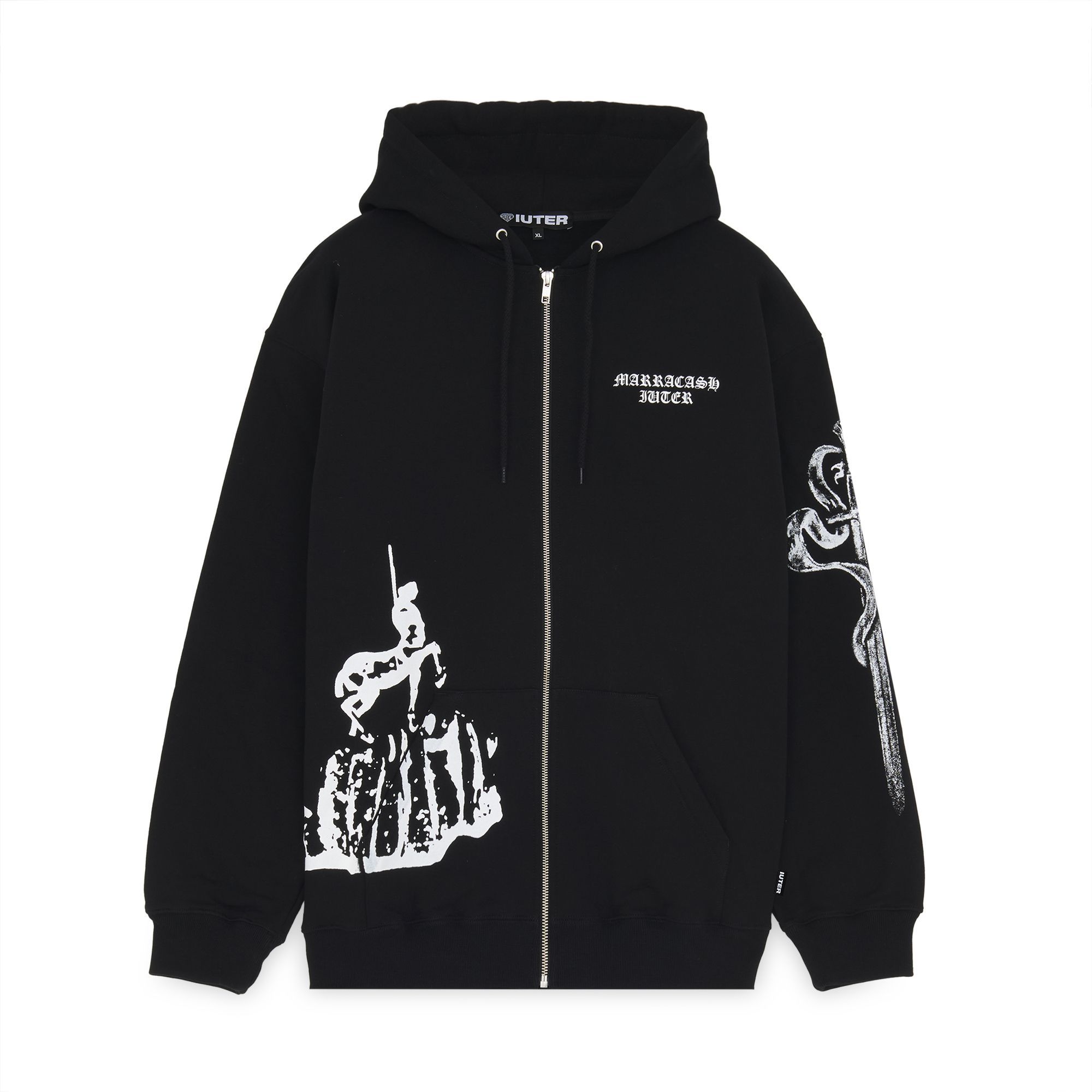 IUTER MARRACASH - CENTAUR ZIP HOODIE Zip Neck BLACK