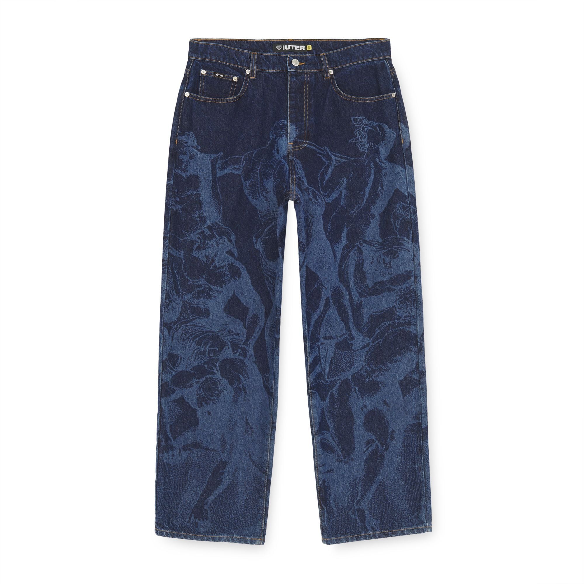 BATTLE LASER BAGGY DENIM PANTS Denim Pants RINSE