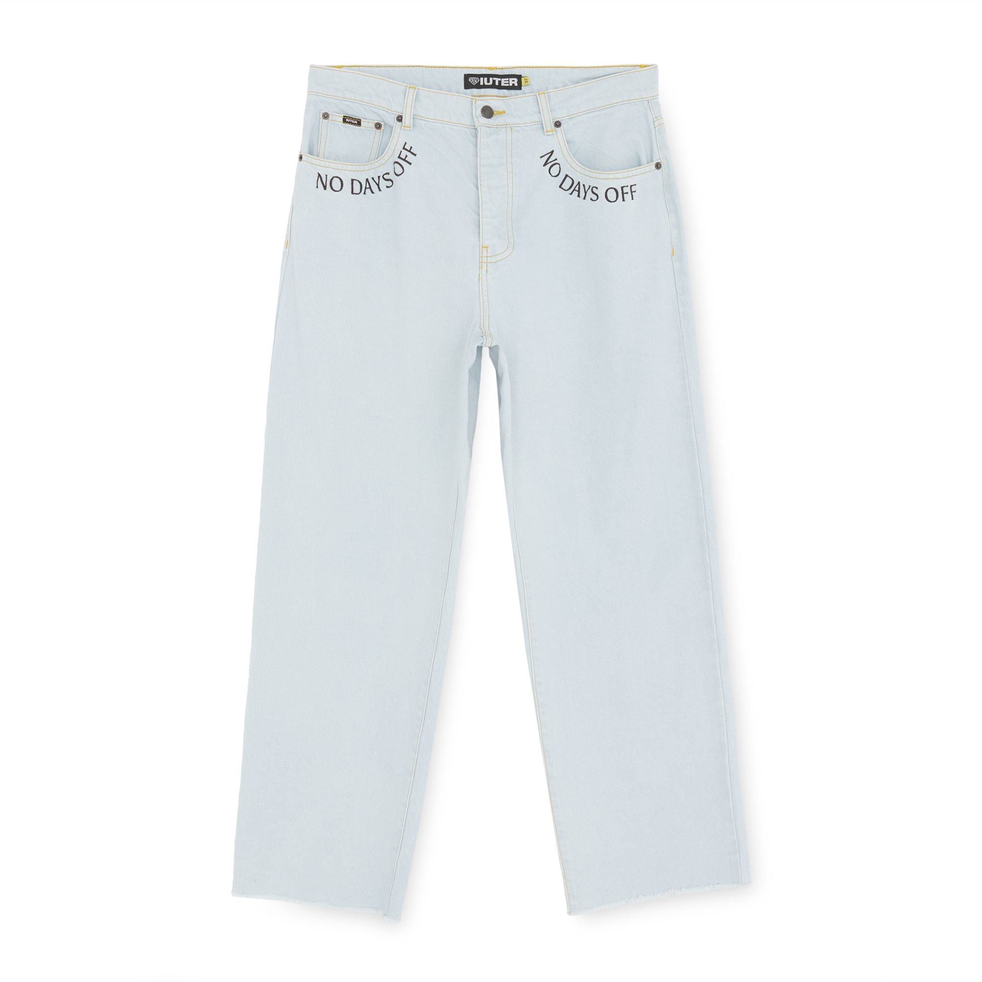 FRINGED BAGGY DENIM PANTS Denim Pants STONE WASHED