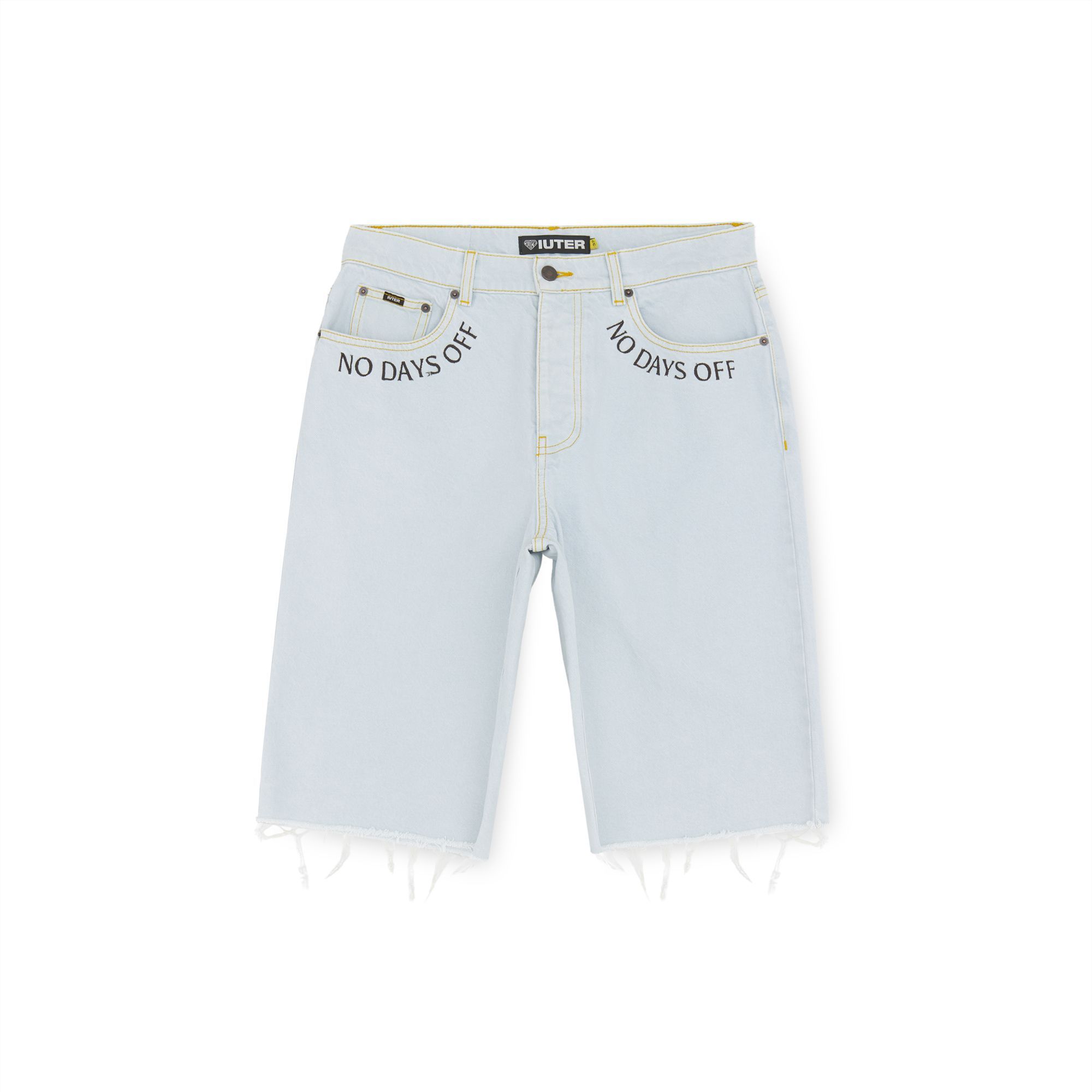 FRINGED BAGGY DENIM SHORTS Denim Shorts STONEWASHE