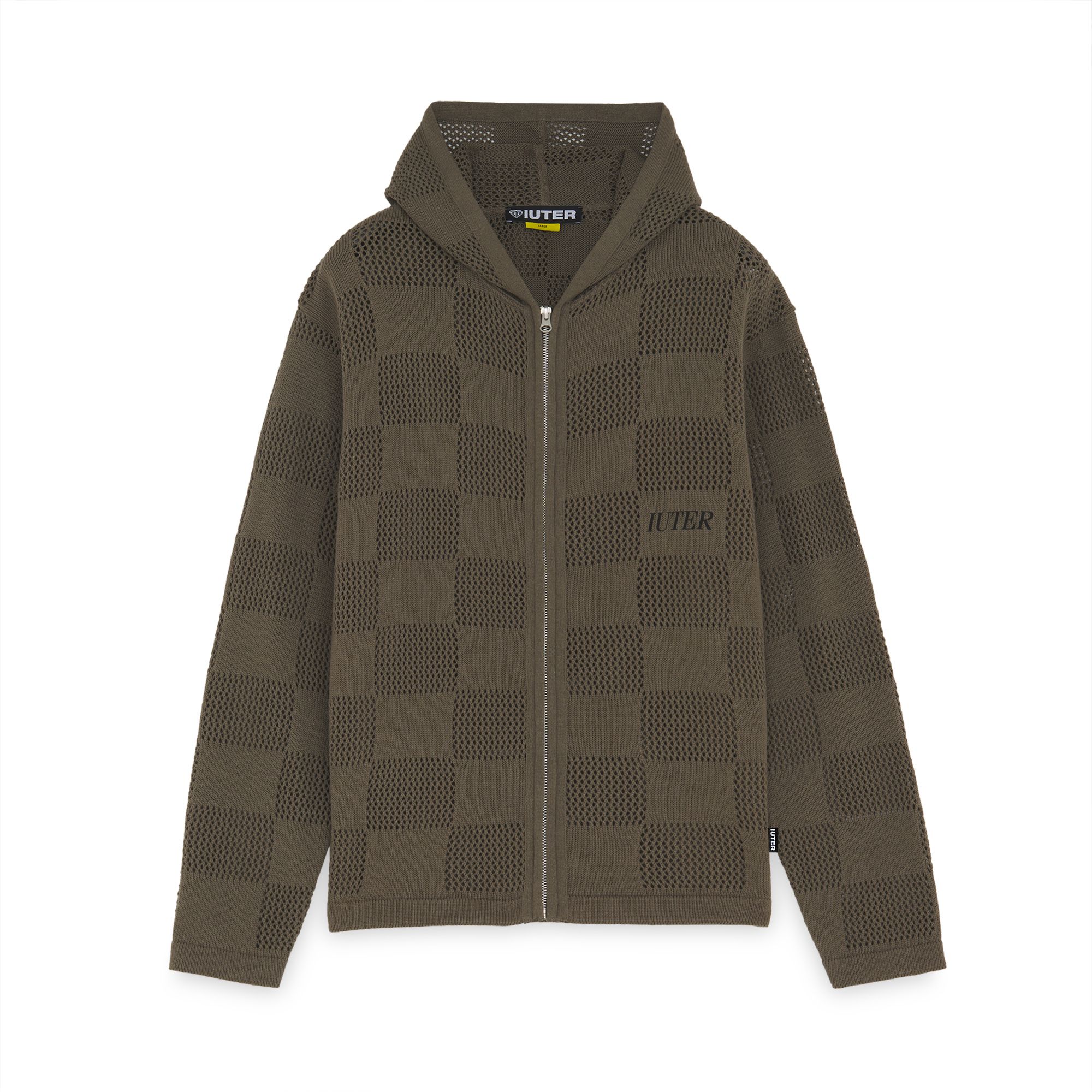BATTLE MESH ZIP HOODIE Jumper BROWN