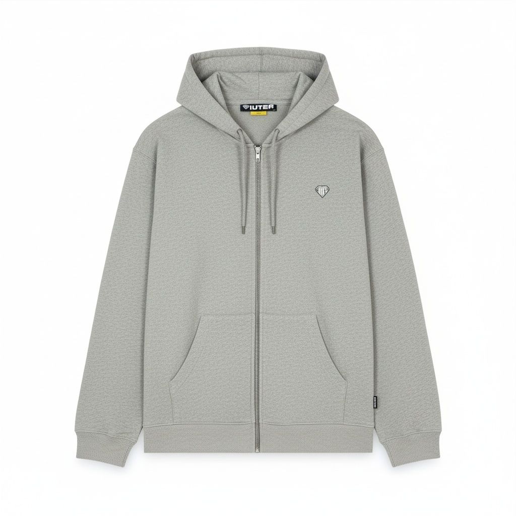 HEART LOGO ZIP HOODIE Zip Hood Sweatshirts LIGHT GREY