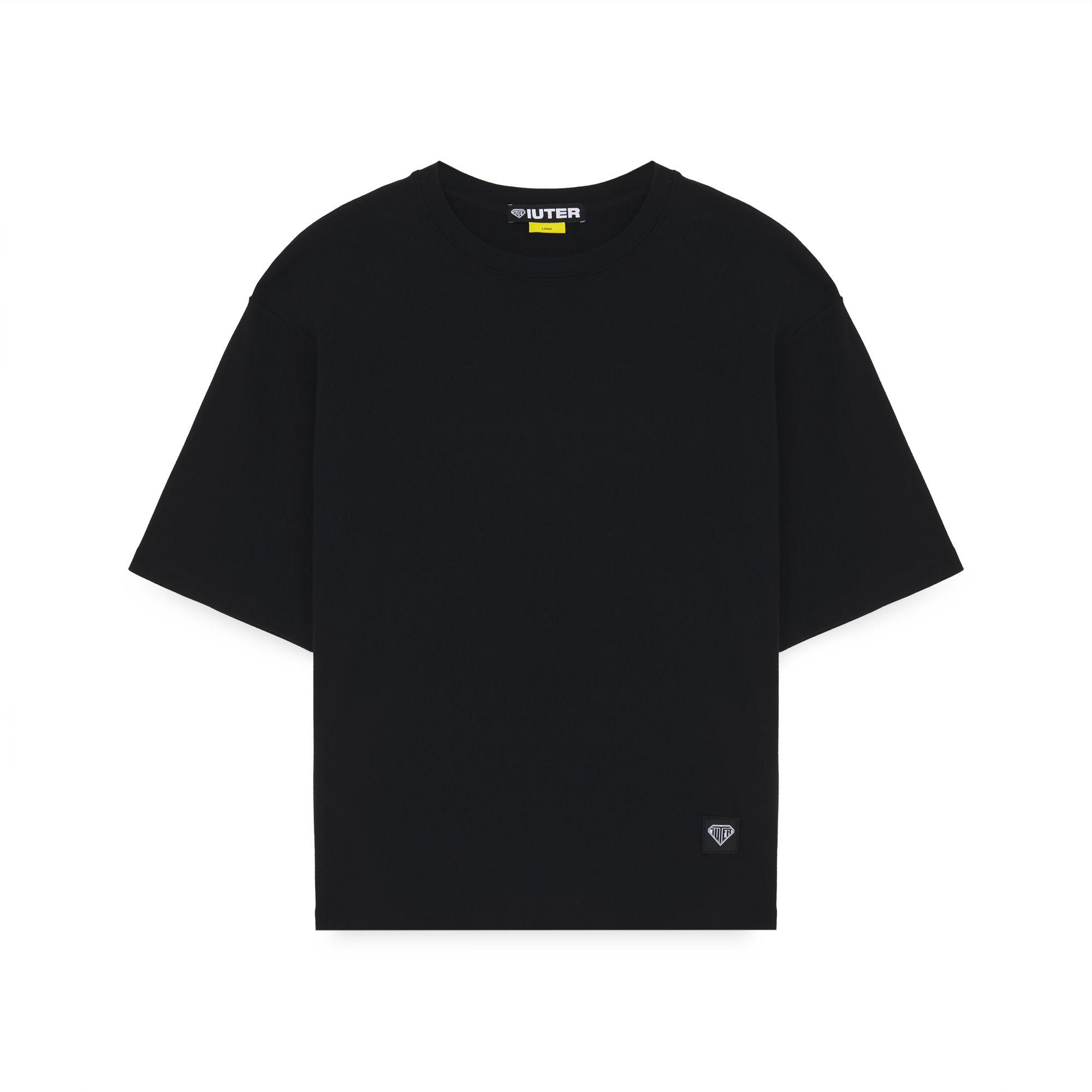 LABEL RIBBED TEE T-Shirts BLACK