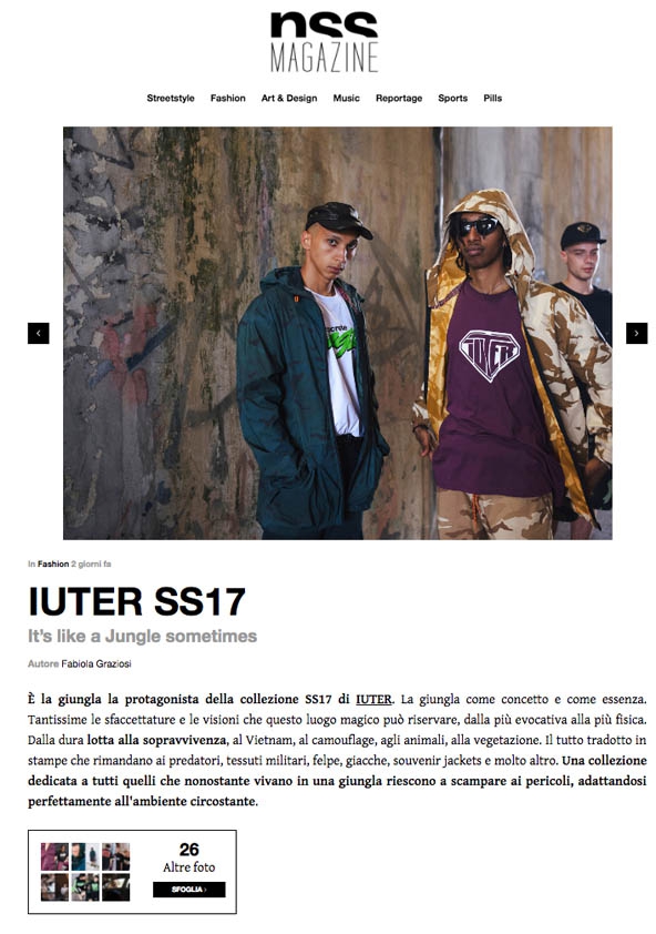 IUTER SS17 ON NSS MAG 'IT'S LIKE A JUNGLE SOMETIMES' LOOKBOOK