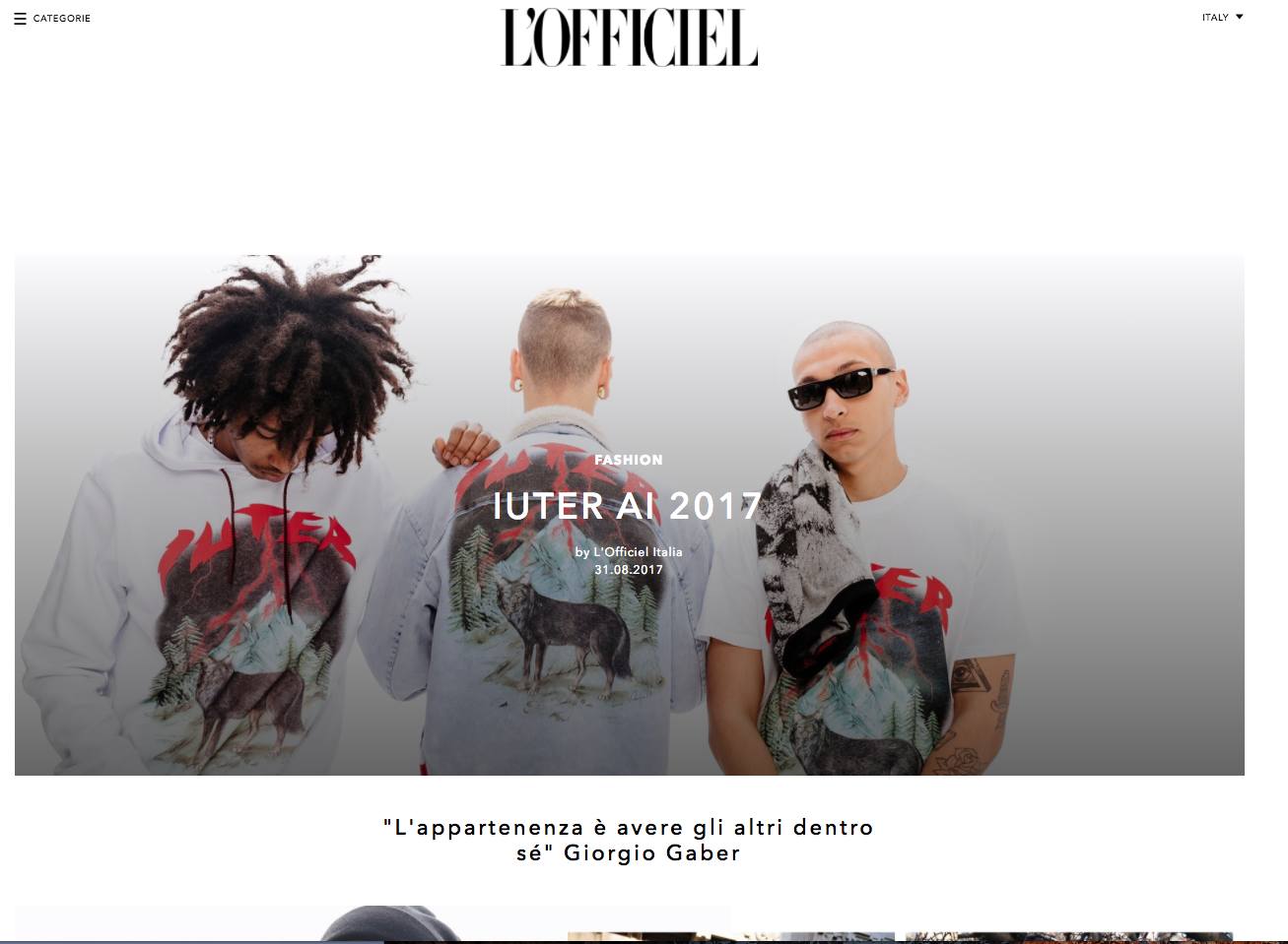 IUTER FW17 'DIVIDED WE FALL' on L'OFFICIEL ITALIA
