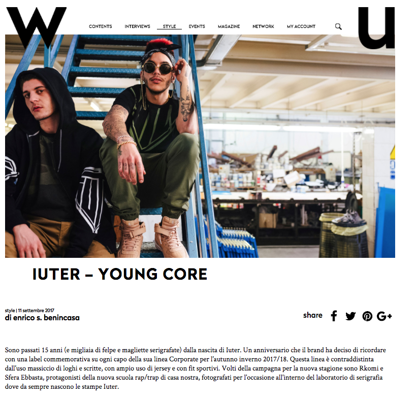 IUTER fw17 corporate Lookbook ft Sfera Ebbasta e Rkomi on WU MAGAZINE