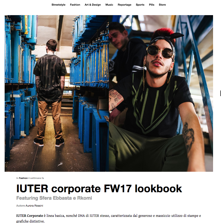 IUTER fw17 corporate Lookbook ft Sfera Ebbasta e Rkomi on nss magazine