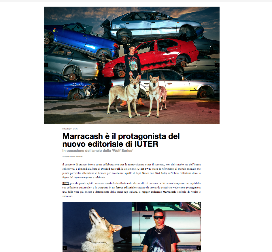 IUTER 'Wolf Series' starring Marracash on NSS MAG