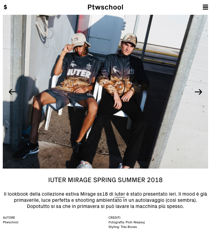 Ptwschool x iuter SS18 MIRAGE