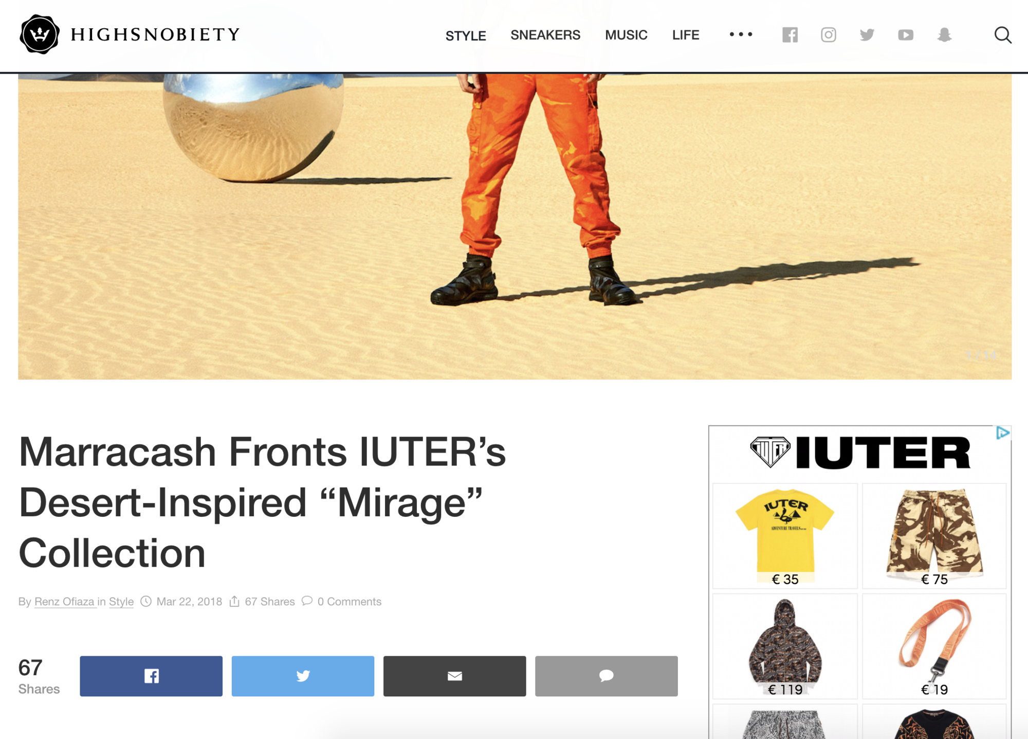 IUTER SS18 Mirage Campaign On Highsnobiety