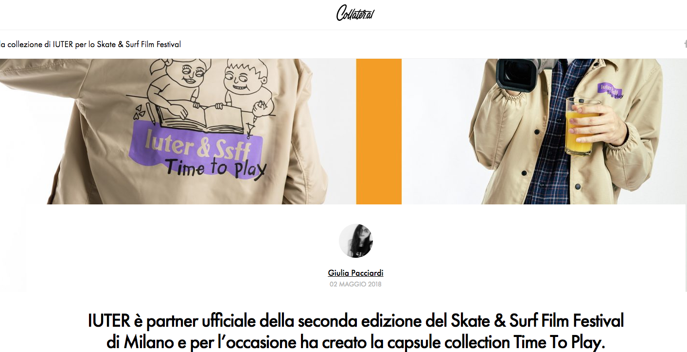 IUTER x SSFF Milano: Time To Play OUT ON COLLATER.AL