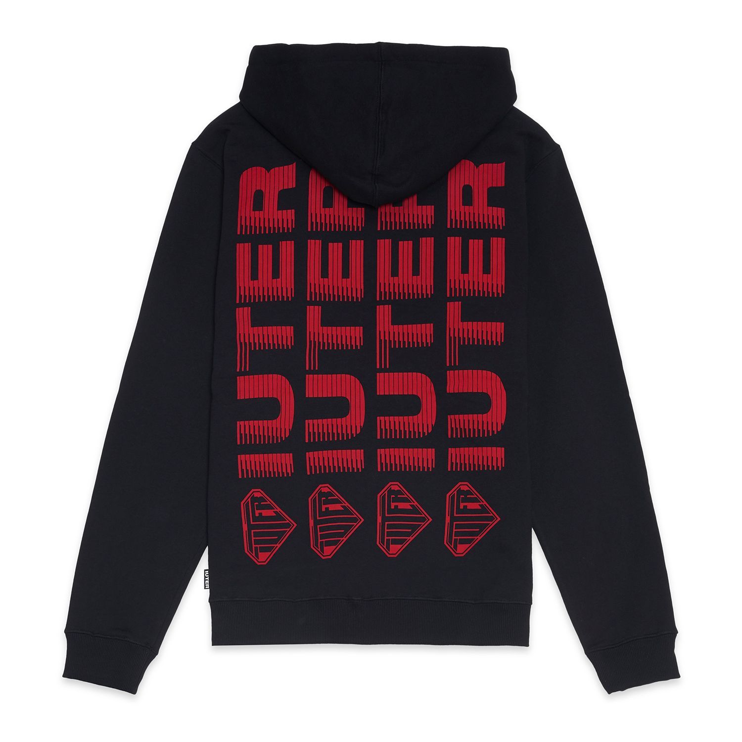 felpa iuter nera e rossa